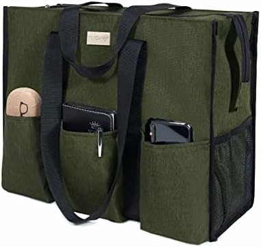 TOPDESIGN UTILITY WATER RESISTANT TOTE BAG พร้อมกระเป๋าภายนอกและภายใน 13 กระเป๋า