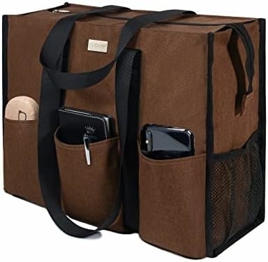 TOPDESIGN UTILITY WATER RESISTANT TOTE BAG พร้อมกระเป๋าภายนอกและภายใน 13 กระเป๋า