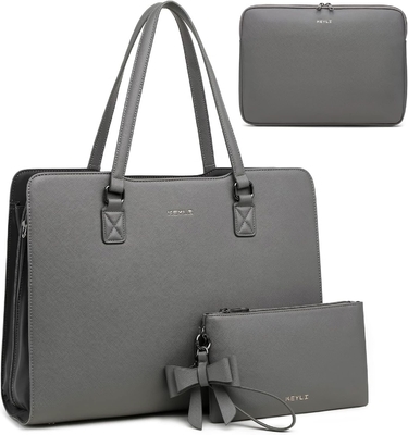 KEYLI 4PC SETS LAPTOP BAG FOR WOMEN LARGE LEATHER LAPTOP BRIEFCASE WITH USB CHARGING PORT คอมพิวเตอร์ไหล่ กระเป๋าเป้กระเป๋าสะพาย