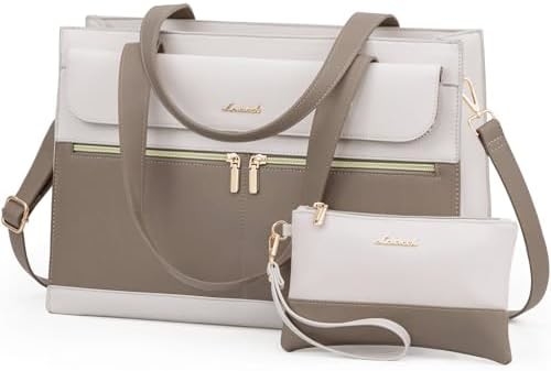 LOVEVOOK LAPTOP BAG FOR WOMEN 15.6 INCH LAPTOP TOTE WORK BAG ชุดหนังมืออาชีพ คอมพิวเตอร์
