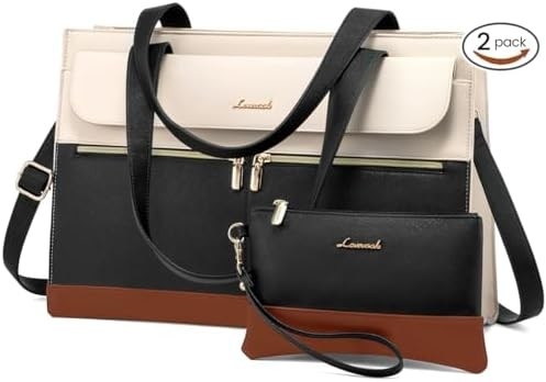 LOVEVOOK LAPTOP BAG FOR WOMEN 15.6 INCH LAPTOP TOTE WORK BAG ชุดหนังมืออาชีพ คอมพิวเตอร์