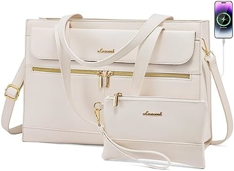 LOVEVOOK LAPTOP BAG FOR WOMEN 15.6 INCH LAPTOP TOTE WORK BAG ชุดหนังมืออาชีพ คอมพิวเตอร์