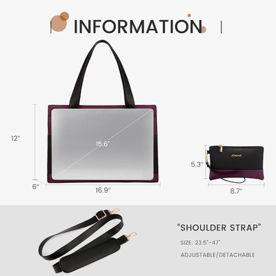 LOVEVOOK LAPTOP BAG FOR WOMEN 15.6 INCH LAPTOP TOTE WORK BAG ชุดหนังมืออาชีพ คอมพิวเตอร์