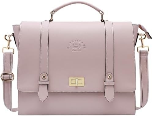 EASEGAVE ผู้หญิง 17 นิ้ว โน๊ตพ็อต กระเป๋าเล็ก ผ้าม่านสีม่วง VINTAGE SAFFIANO Eco-หนัง