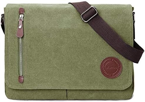 VINTAGE CANVAS SATCHEL MESSENGER BAG สําหรับผู้ชาย ผู้หญิง กระเป๋าสะพายกระเป๋าเดินทาง 13.5 &quot;Laptop BAGS กระเป๋าหนังสือ