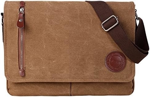 VINTAGE CANVAS SATCHEL MESSENGER BAG สําหรับผู้ชาย ผู้หญิง กระเป๋าสะพายกระเป๋าเดินทาง 13.5 &quot;Laptop BAGS กระเป๋าหนังสือ