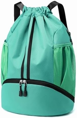 HOEDIA SPORTS DRAWSTRING RUCKPACK - STRING SWIM GYM BAG พร้อมกับห้องรองเท้าและกระเป๋ากันน้ําฝน สําหรับผู้หญิง&amp;ผู้ชาย