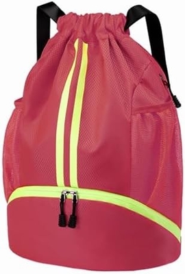 HOEDIA SPORTS DRAWSTRING RUCKPACK - STRING SWIM GYM BAG พร้อมกับห้องรองเท้าและกระเป๋ากันน้ําฝน สําหรับผู้หญิง&amp;ผู้ชาย