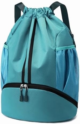 HOEDIA SPORTS DRAWSTRING RUCKPACK - STRING SWIM GYM BAG พร้อมกับห้องรองเท้าและกระเป๋ากันน้ําฝน สําหรับผู้หญิง&amp;ผู้ชาย