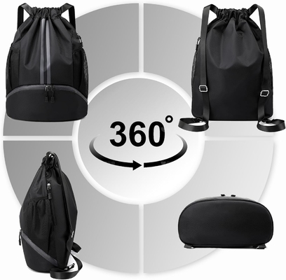 HOEDIA SPORTS DRAWSTRING RUCKPACK - STRING SWIM GYM BAG พร้อมกับห้องรองเท้าและกระเป๋ากันน้ําฝน สําหรับผู้หญิง&amp;ผู้ชาย