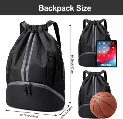 HOEDIA SPORTS DRAWSTRING RUCKPACK - STRING SWIM GYM BAG พร้อมกับห้องรองเท้าและกระเป๋ากันน้ําฝน สําหรับผู้หญิง&amp;ผู้ชาย