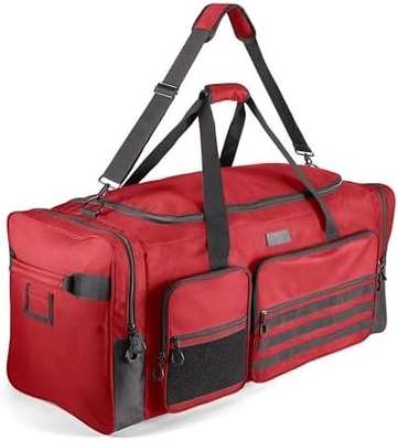 Fitdom 130L 36&quot; Heavy Duty Extra Large Sports Gym Equipment Travel Duffle Bag W/ปรับสายไหล่และ 7 คอนโด