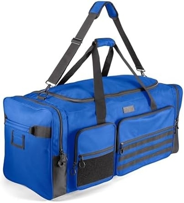 Fitdom 130L 36&quot; Heavy Duty Extra Large Sports Gym Equipment Travel Duffle Bag W/ปรับสายไหล่และ 7 คอนโด
