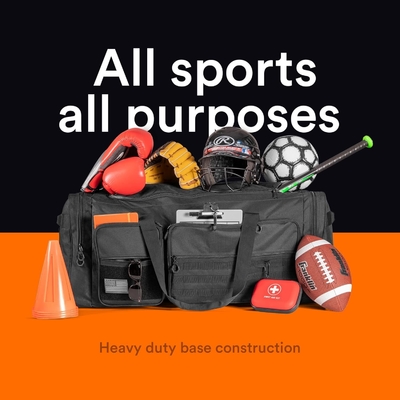 Fitdom 130L 36&quot; Heavy Duty Extra Large Sports Gym Equipment Travel Duffle Bag W/ปรับสายไหล่และ 7 คอนโด