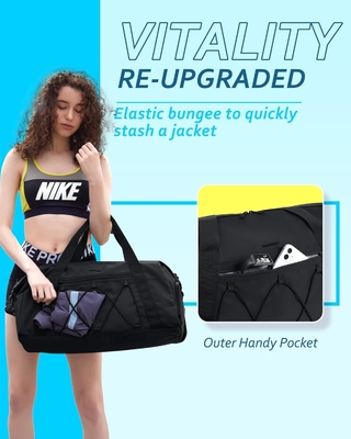BAGSMART กระเป๋าออกกําลังกาย พร้อมช่องรองเท้าและกระเป๋าเปียก กระเป๋าเดินทางกีฬาเบา