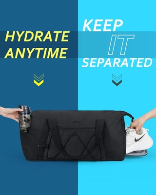 BAGSMART กระเป๋าออกกําลังกาย พร้อมช่องรองเท้าและกระเป๋าเปียก กระเป๋าเดินทางกีฬาเบา
