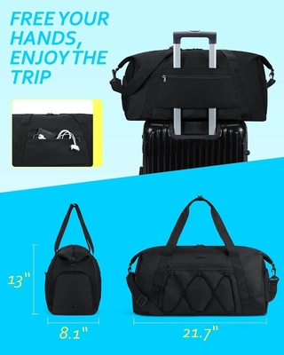 BAGSMART กระเป๋าออกกําลังกาย พร้อมช่องรองเท้าและกระเป๋าเปียก กระเป๋าเดินทางกีฬาเบา