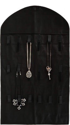 FORAINEAM 3 PACK HANGING JEWELRY ORGANIZER 32 POCKETS 18 HOOK AND LOOPS NECKLACE HOLDER EARRINGS แผ่นแสดงวงแหวนกระปุก