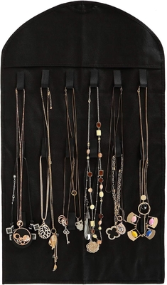 FORAINEAM 3 PACK HANGING JEWELRY ORGANIZER 32 POCKETS 18 HOOK AND LOOPS NECKLACE HOLDER EARRINGS แผ่นแสดงวงแหวนกระปุก