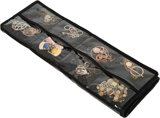 FORAINEAM 3 PACK HANGING JEWELRY ORGANIZER 32 POCKETS 18 HOOK AND LOOPS NECKLACE HOLDER EARRINGS แผ่นแสดงวงแหวนกระปุก