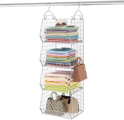 X-COSRACK 4 TIER FOLDABLE CLOTHET ORGANIZER รางเสื้อผ้า พร้อมตะขอ 5 S