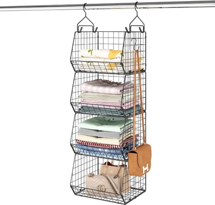X-COSRACK 4 TIER FOLDABLE CLOTHET ORGANIZER รางเสื้อผ้า พร้อมตะขอ 5 S