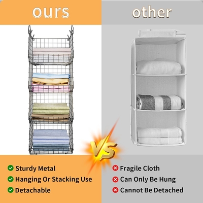 X-COSRACK 4 TIER FOLDABLE CLOTHET ORGANIZER รางเสื้อผ้า พร้อมตะขอ 5 S