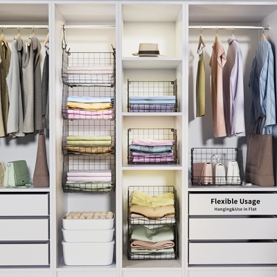 X-COSRACK 4 TIER FOLDABLE CLOTHET ORGANIZER รางเสื้อผ้า พร้อมตะขอ 5 S