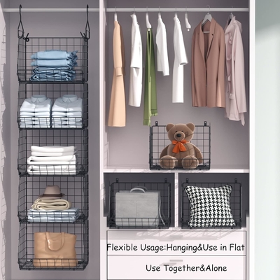 X-COSRACK 4 TIER FOLDABLE CLOTHET ORGANIZER รางเสื้อผ้า พร้อมตะขอ 5 S