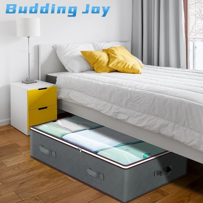 Budding Joy 90L ภายใต้ถ้วยเก็บของเตียง, จัดการตู้เสื้อผ้าและถังเก็บของ, ถุงเก็บของภายใต้เตียงพับได้สําหรับ