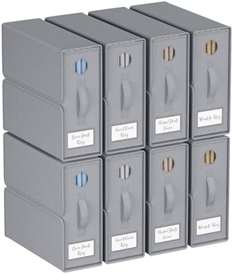 เครื่องจัดผ้าใบและเก็บของ แพ็ค 4 ชิ้น ขนาดใหญ่ (สีเทา) เครื่องจัดผ้าใบ