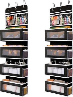 JARLINK 2 แพค 5-shelf Over Door Hanging Organizer ปรับติดผนังแบบพับได้ 4 กระเป๋าใหญ่