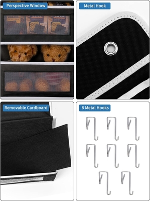 JARLINK 2 แพค 5-shelf Over Door Hanging Organizer ปรับติดผนังแบบพับได้ 4 กระเป๋าใหญ่