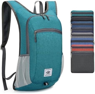 กระเป๋าสตางค์ท่องเที่ยว 15L Ultralight Lightweight Packable Backpacks กระเป๋าสตางค์ท่องเที่ยว กันน้ํา กระเป๋าสตางค์พับวันสําหรับการเดินทาง (สีเทา)
