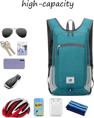 กระเป๋าสตางค์ท่องเที่ยว 15L Ultralight Lightweight Packable Backpacks กระเป๋าสตางค์ท่องเที่ยว กันน้ํา กระเป๋าสตางค์พับวันสําหรับการเดินทาง (สีเทา)