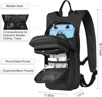 กระเป๋าสะพายน้ํา 3L กระเป๋าสะพายน้ํา TPU กระเป๋าสะพายน้ํา Tactical Molle สําหรับผู้ชาย ผู้หญิง กระเป๋าสะพายน้ําสําหรับการเดินป่า