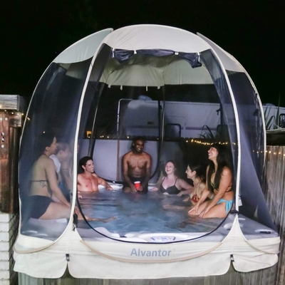 Alvantor Screen House Room Camping Tent Outdoor Canopy Pop Up Sun Shade รอบหกเหลี่ยม ห้องพักผ่อน ผนังไม่กันน้ํา 6'x6'