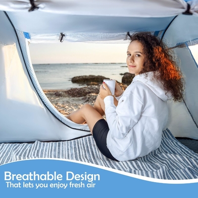 Abco Pop Up Tent 2 คน - ห้องพกพา 2 ประตู กันน้ําและป้องกัน UV กระเป๋าแบก - สกายบลู