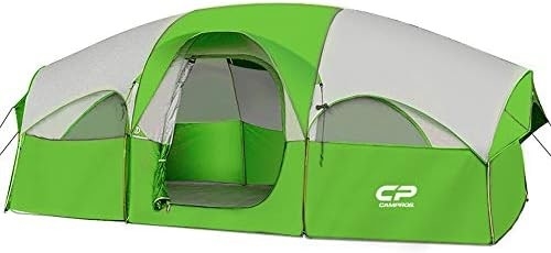 CAMPROS CP Tent 8 คน Tents Camping Tents ต้านทานอากาศ Tents ครอบครัว 5 หน้าต่าง Mesh ขนาดใหญ่ ชั้นสอง แบ่ง