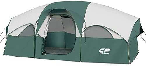 CAMPROS CP Tent 8 คน Tents Camping Tents ต้านทานอากาศ Tents ครอบครัว 5 หน้าต่าง Mesh ขนาดใหญ่ ชั้นสอง แบ่ง