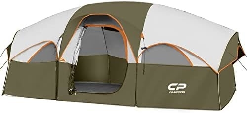 CAMPROS CP Tent 8 คน Tents Camping Tents ต้านทานอากาศ Tents ครอบครัว 5 หน้าต่าง Mesh ขนาดใหญ่ ชั้นสอง แบ่ง