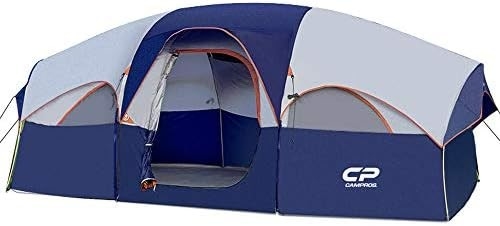 CAMPROS CP Tent 8 คน Tents Camping Tents ต้านทานอากาศ Tents ครอบครัว 5 หน้าต่าง Mesh ขนาดใหญ่ ชั้นสอง แบ่ง