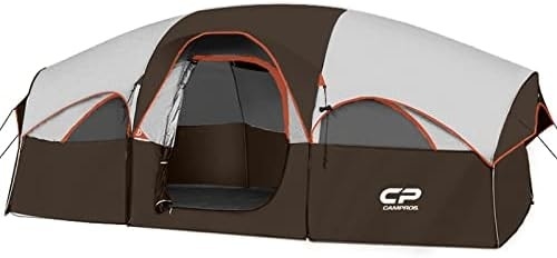 CAMPROS CP Tent 8 คน Tents Camping Tents ต้านทานอากาศ Tents ครอบครัว 5 หน้าต่าง Mesh ขนาดใหญ่ ชั้นสอง แบ่ง