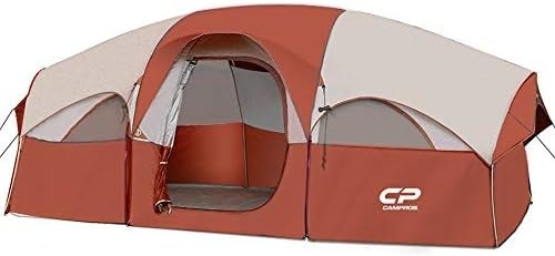 CAMPROS CP Tent 8 คน Tents Camping Tents ต้านทานอากาศ Tents ครอบครัว 5 หน้าต่าง Mesh ขนาดใหญ่ ชั้นสอง แบ่ง