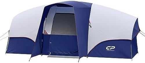 CAMPROS CP Tent 8 คน Tents Camping Tents ต้านทานอากาศ Tents ครอบครัว 5 หน้าต่าง Mesh ขนาดใหญ่ ชั้นสอง แบ่ง