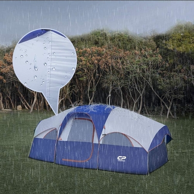 CAMPROS CP Tent 8 คน Tents Camping Tents ต้านทานอากาศ Tents ครอบครัว 5 หน้าต่าง Mesh ขนาดใหญ่ ชั้นสอง แบ่ง
