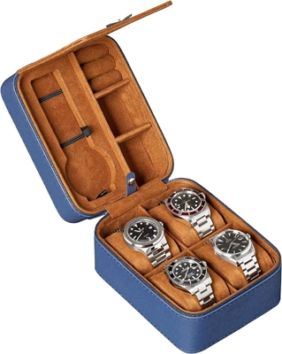 ROTHWELL 5 Watch Travel Case Storage Organizer สําหรับ 5 นาฬิกา