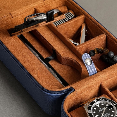 ROTHWELL 5 Watch Travel Case Storage Organizer สําหรับ 5 นาฬิกา