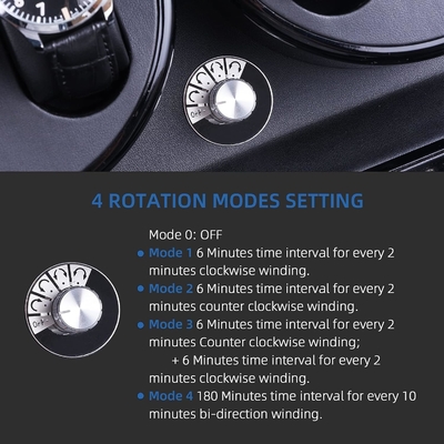 เครื่องปั่นนาฬิกา XTELARY Luxury 4 เครื่องปั่นนาฬิกา Quad Motor สําหรับนาฬิกาอัตโนมัติ เซฟและกล่องแสดงผลไม้ 8 + 9 การเก็บ