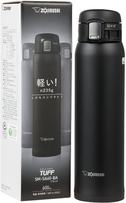 Zojirushi SM-SA60BA กระป๋องกันฝุ่นจากสแตนเลส จํานวน 1 กระป๋อง (บรรจุ 1 กระป๋อง) สีดํา 20 oz